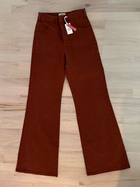 Marine Layer Wide-Leg Jeans in Rust